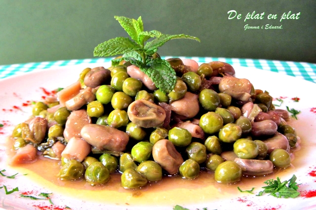 Ofegat de pèsols i faves amb menta