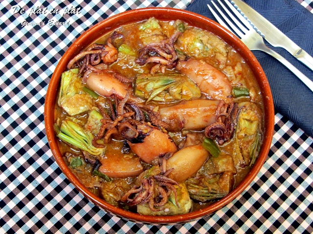 Carxofes amb Calamarsons