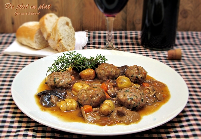 Mandonguilles amb Castanyes i Bolets